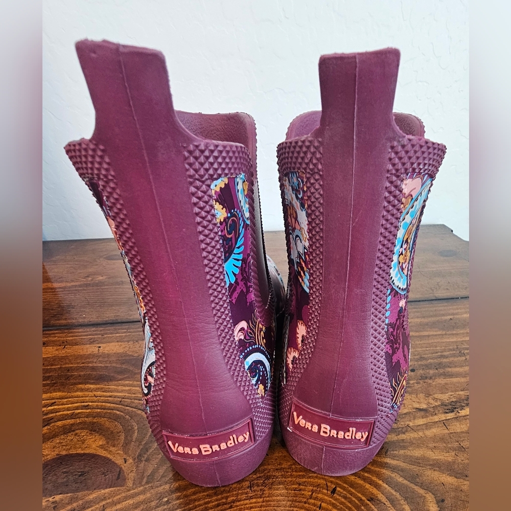 Vera Bradley Purple Blue Paisley Waterproof Rainboot Garden Shoes Women's Sz 6 - Picture 4 of 7